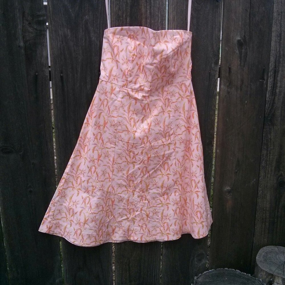 Gap Stretch Strapless Floral Fit & Flare Dress Size 6 Y2K Retro Girly Feminine